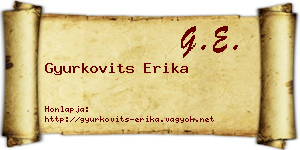 Gyurkovits Erika névjegykártya